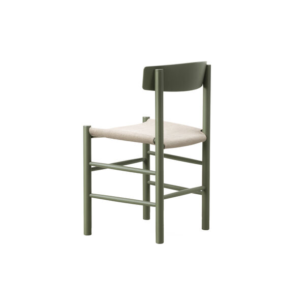 J39 Mogensen Stuhl mit gepolstertem Sitz, khaki green/natur kanvas, Fredericia Furniture