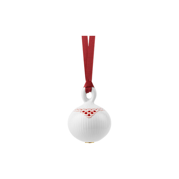 Red Fluted Lace Christmas Bauble, Royal Copenhagen