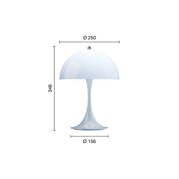 Panthella 250 Portable Table Lamp, opal pale blue, Louis Poulsen