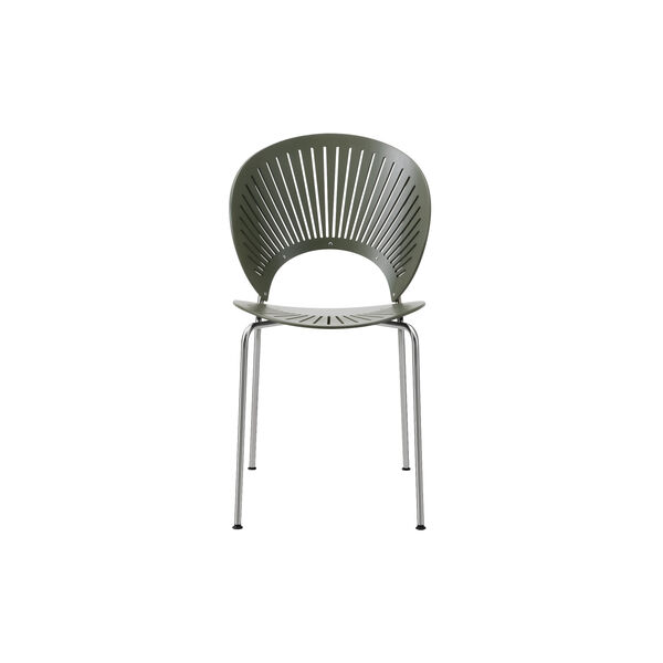 3398 Trinidad Stuhl, khaki green/chrome, Fredericia Furniture