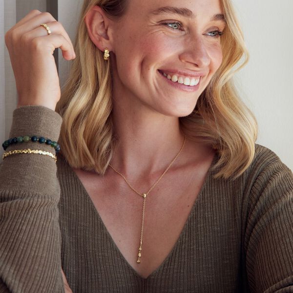 Estelle bracelet, gold plated/green, Pure by Nat