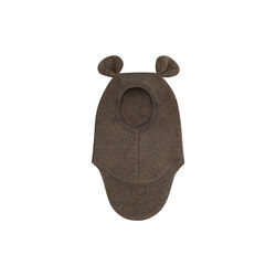 Balaclava Ears Wool Fleece, brown melange, HUTTEliHUT