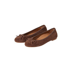 Alaiya Suede Ballerina, chocolate brown, Atone