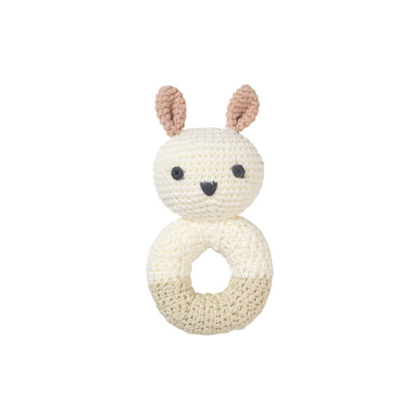 Oline Rabbit Rattle, white/beige/rose, Franck & Fischer