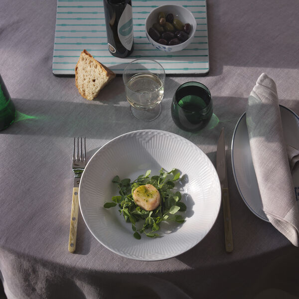 Wei&szlig;e Halbspitze Suppenteller &Oslash; 24 cm, Royal Copenhagen