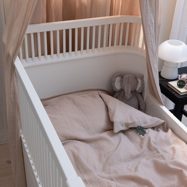 2-piece Muslin Baby Bed Linen, seabreeze beige, Sebra
