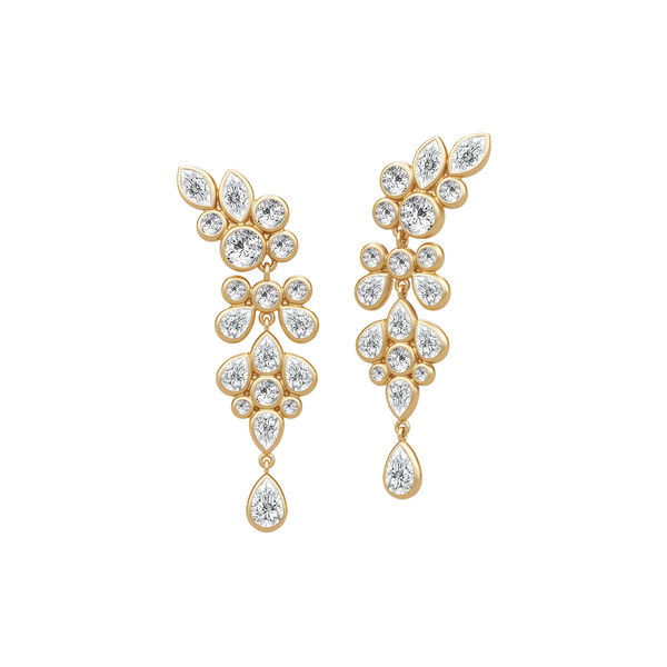 Wei&szlig;er Glyzinien-Kronleuchter, gold/klar, Julie Sandlau