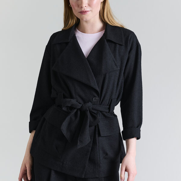 Bouclino Jacke mit G&uuml;rtel, black, BITTE KAI RAND