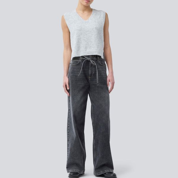 Petronellamd vest, grey melange, Modstr&ouml;m