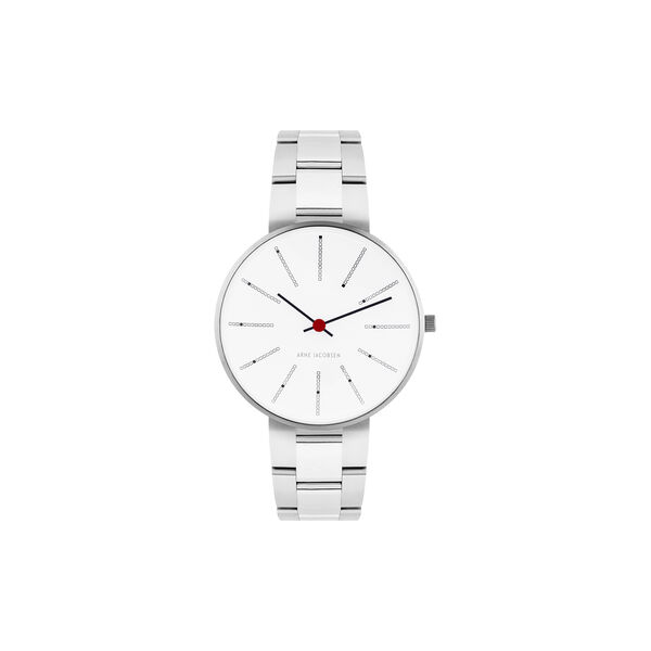 Bankers Wrist Watch, white/steel/steel Bankers Wrist Watch, white/steel/steel, Arne Jacobsen Watches