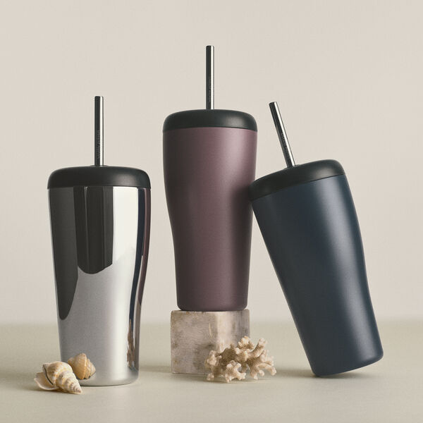 Sky Reisebecher mit Strohhalm, Georg Jensen
