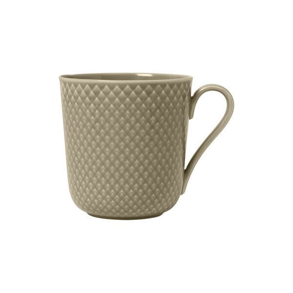Rhombe Earth Mug with handle, clay, Lyngby Porcel&aelig;n