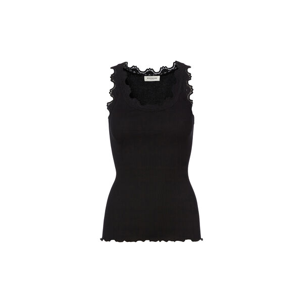Silk Top w/ Lace , black, Rosemunde
