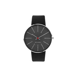 Bankers Wrist Watch, grey/steel/black, Arne Jacobsen Watches