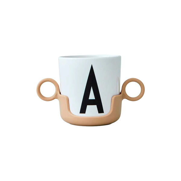 Cup holder for children's cup, beige, Design Letters