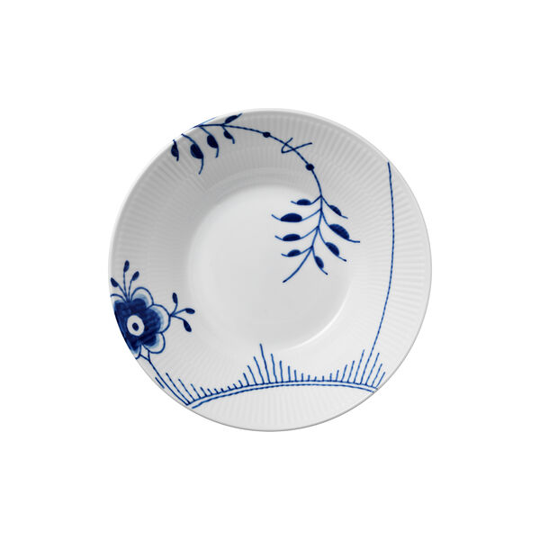 Mega Blau Gerippt tiefer Teller, 24 cm, Royal Copenhagen