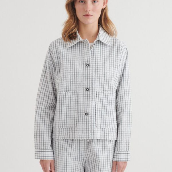 Asta Short Jacket, w. white / asphalt, Basic Apparel