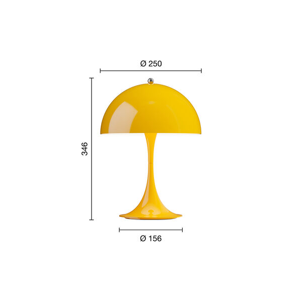 Panthella 250 Portable Table Lamp, opaque yellow, Louis Poulsen