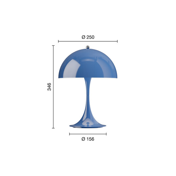 Panthella 250 Portable Table Lamp, opaque indigo blue, Louis Poulsen