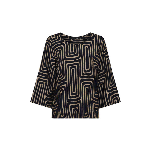 Blouse  Vivid Print, navy/camel, Micha