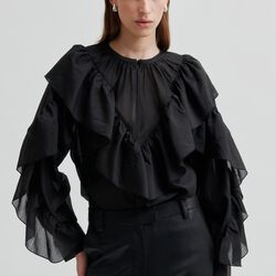 Fria Frill Blouse, black, Second Female