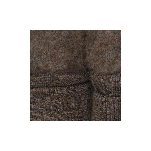 Mittens Wool Fleece , brown melange, HUTTEliHUT