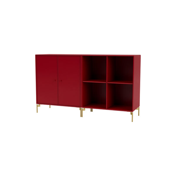 PAIR Classic Sideboard with Brass Legs, 165 beetroot, Montana Furniture