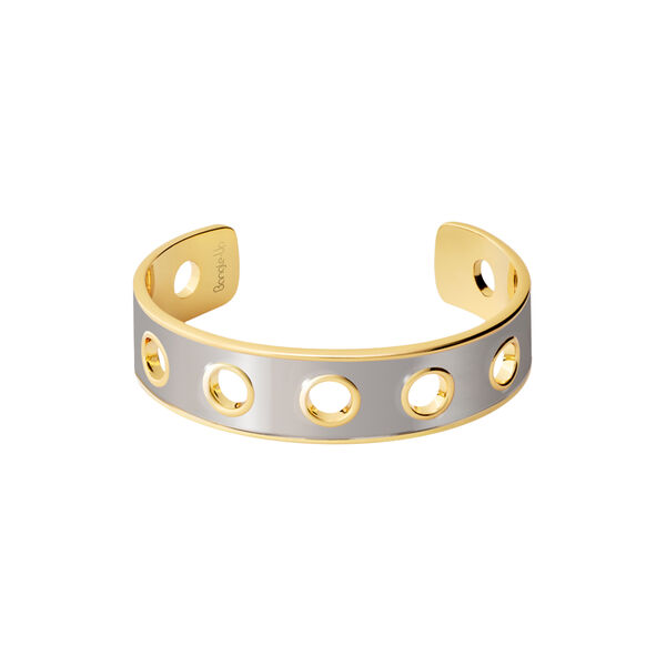EYELET Bracelet Thin, light gold/rhodium, bangle up