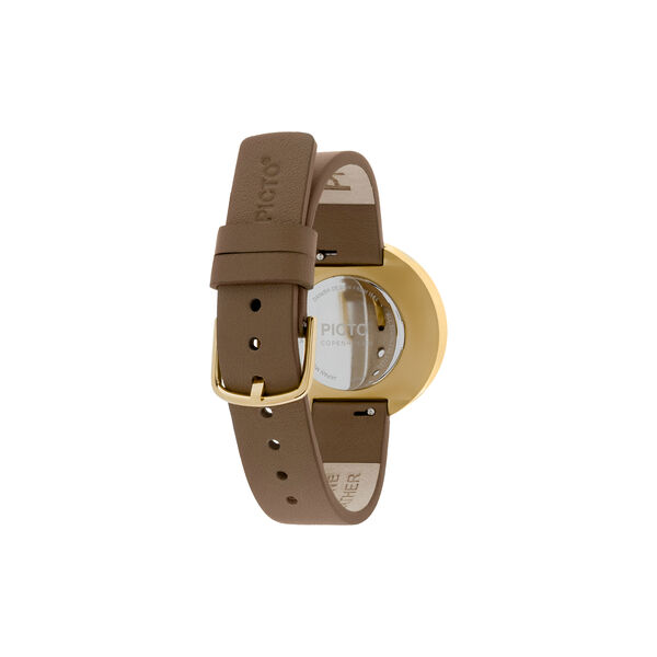 PICTO Wrist Watch, mocha brown/gold/mocha brown, PICTO