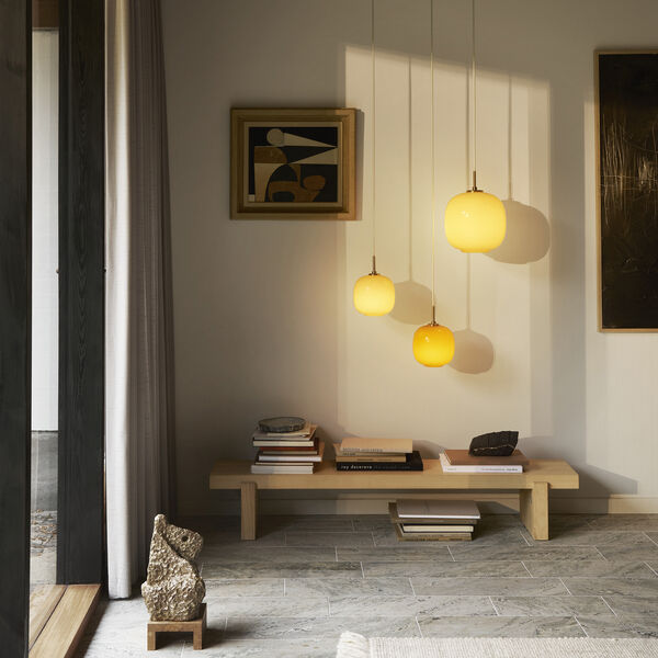 VL45 Radiohus Pendant, amber, Louis Poulsen