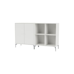 PAIR Classic Sideboard with Chrome Legs, 01 white, Montana Furniture