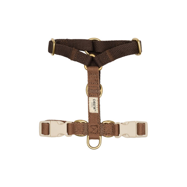 Soft & adjustable dog harness, chocolate, Drew's Dogwear