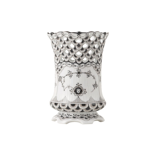 Schwarze Musselmalet Helblonde Vase 11 cm, Royal Copenhagen