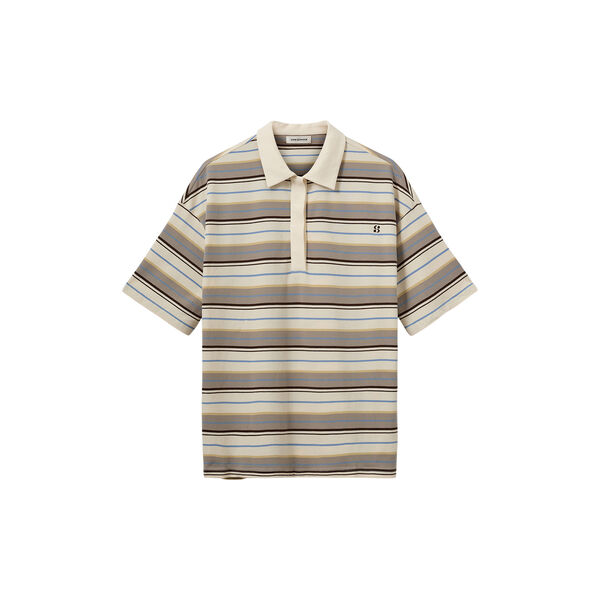 PilSW gestreiftes Oversize-Poloshirt, off white striped, Sofie Schnoor