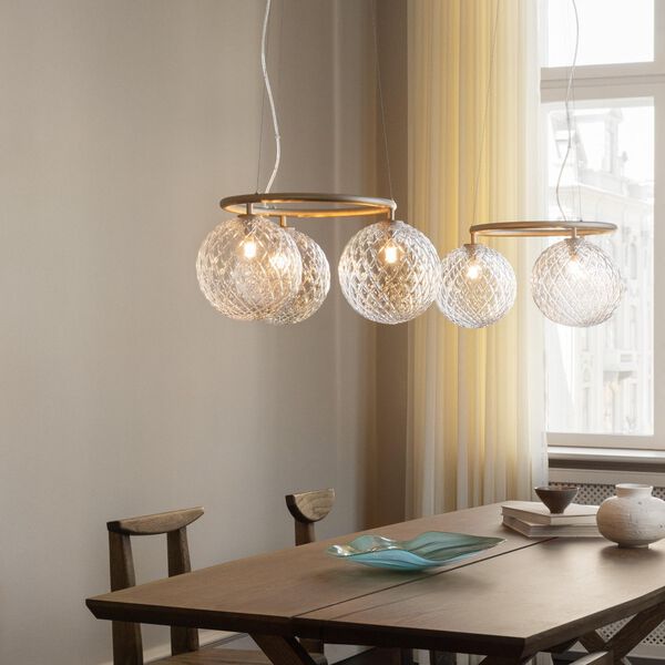 Miira 3 Circular Pendant, brass/optic clear, Nuura