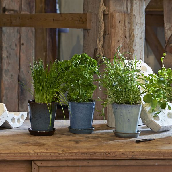 Anzuchttopf, meergr&uuml;n, Knabstrup Keramik