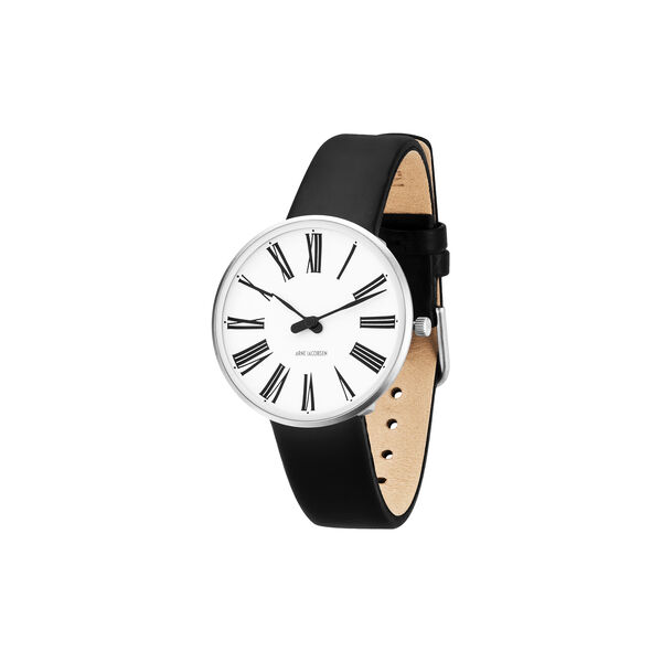 Roman Wrist Watch, white/steel/black, Arne Jacobsen Watches