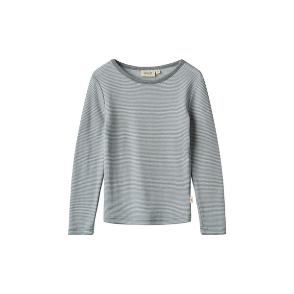 Wool T-Shirt L/S Alfie, 1433 navy stripe, Wheat