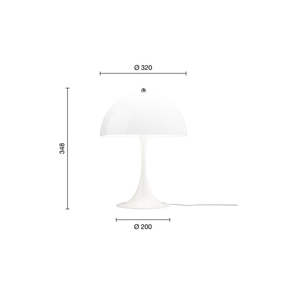 Panthella 320 Table Lamp, opal white, Louis Poulsen