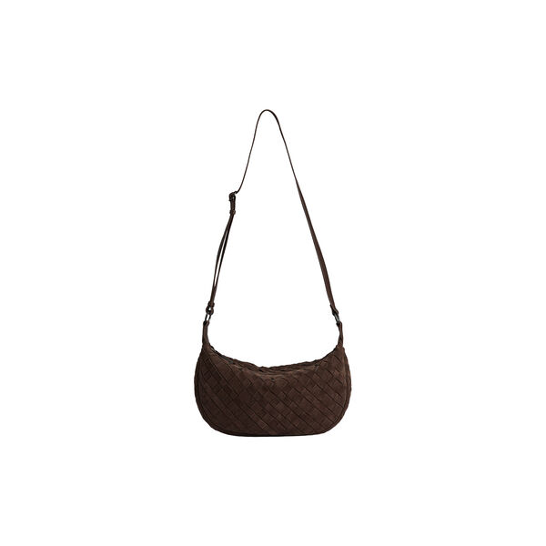 MuseMBG Tasche aus Wildleder mit Flechtmuster, dark brown, Markberg