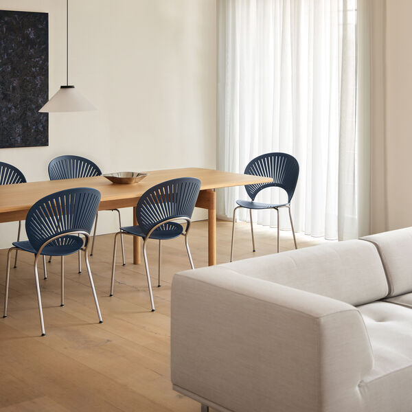 3398 Trinidad Stuhl, nordic blue/chrome, Fredericia Furniture