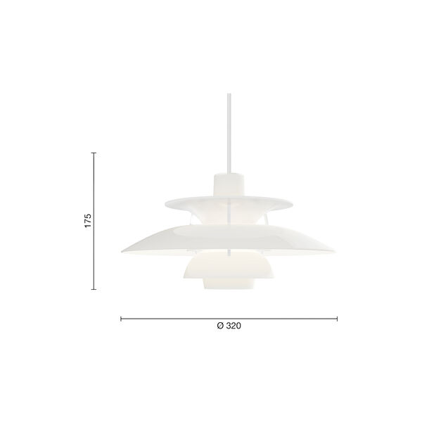 PH 5 320 Opal Pendant, opal white, Louis Poulsen