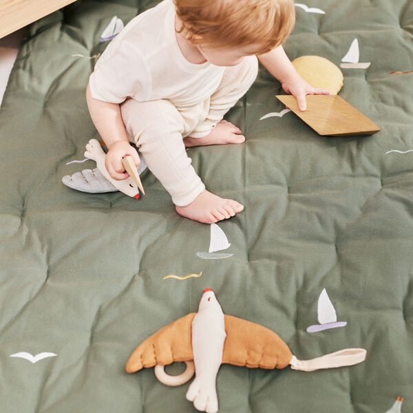 Meri Play Mattress, sailboats, Dear April