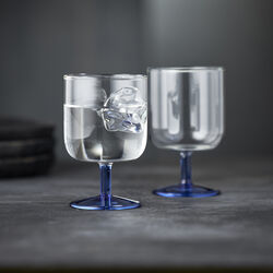 Torino Wine Glass 2 pcs, clear/blue, Lyngby Glas