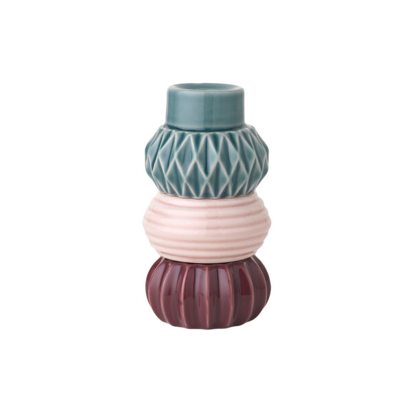 Samsurium Candlestack Kerzenst&auml;nder, dunkelblau/puder/aubergine, Dottir Nordic Design