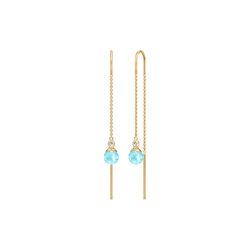 Beeren-Kettenohrring, gold/eisblau, Julie Sandlau