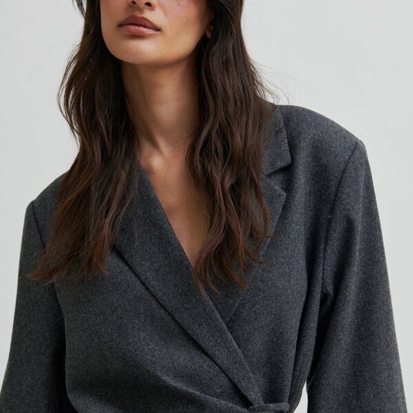 Milea Wrap Shirt, dark grey melange, Second Female