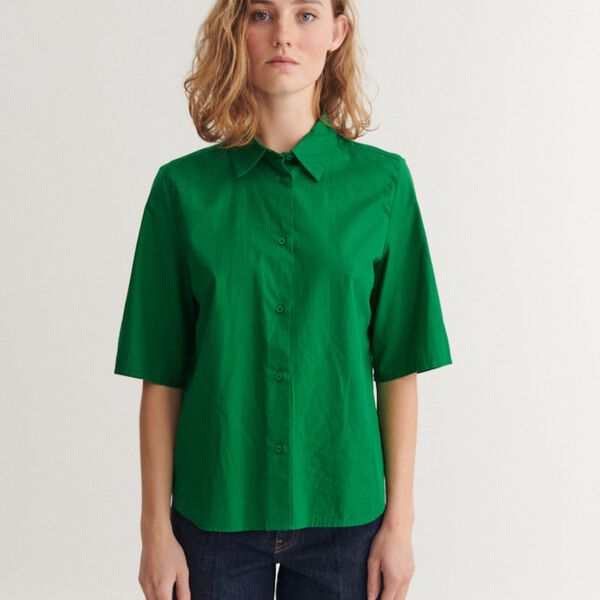 Silje SS Shirt, abundant green, Basic Apparel
