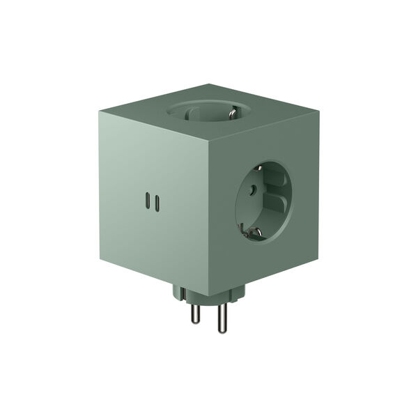 Quadratischer 2 USB-C (30W), eiche grün, Avolt