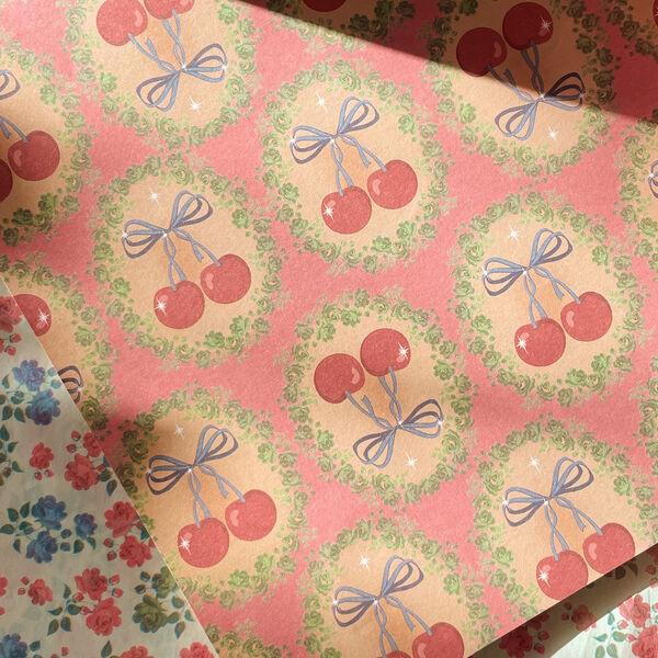 Geschenkpapier, cherry Schleife/Kaluka, Konges Sl&oslash;jd
